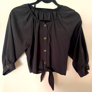 Flowy Black Crop Top